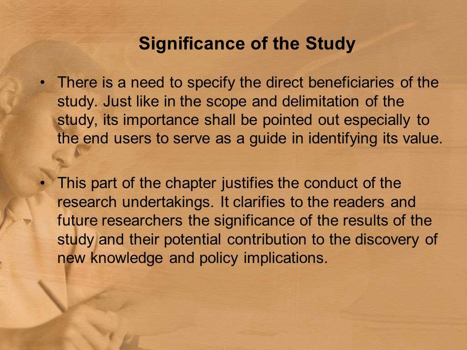 Significance Of The Study Example