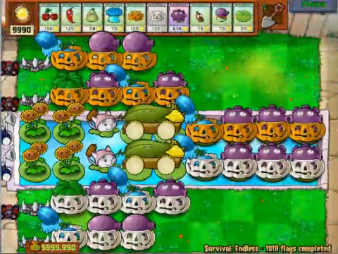 Plants vs zombies survival endless 1 to 100